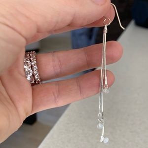 Sterling silver rainbow moonstone earrings